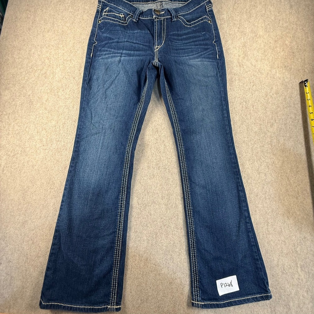 Ariat Turquoise Bootcut Jeans Womens 30S Medium Wash Western Contrast Stitch
